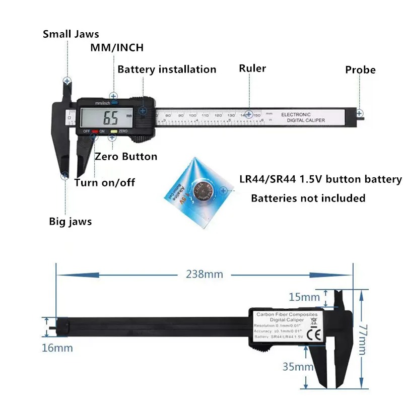 150mm 100mm Electronic Digital - Digital Caliper 150Mm Stainless Steel ulasan dan harga