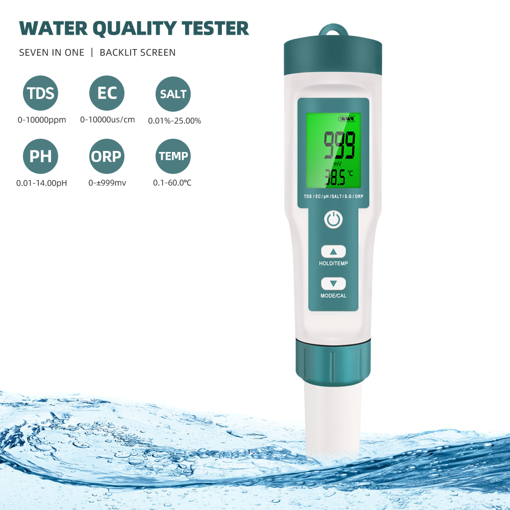 7 in 1 PH TDS EC ORP Salinity  - Ph Meter Digital Water Tester ulasan dan harga