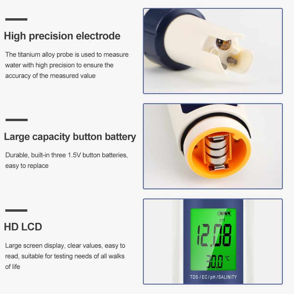 5 In 1 Digital PH TDS EC Meter - Ph Meter Digital Water Tester ulasan dan harga